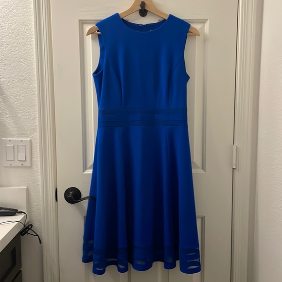 Calvin Klein Royal Blue Fit and Flare Dress - Picture 3 of 9